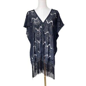 Victorias Secret Swim Beach Coverup XS/S‎ Sheer Lace Fringe Dress Boho Crochet